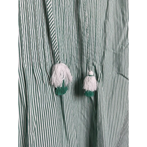 Vineyard Vines womens medium green white striped long sleeve top blouse - Picture 4 of 7